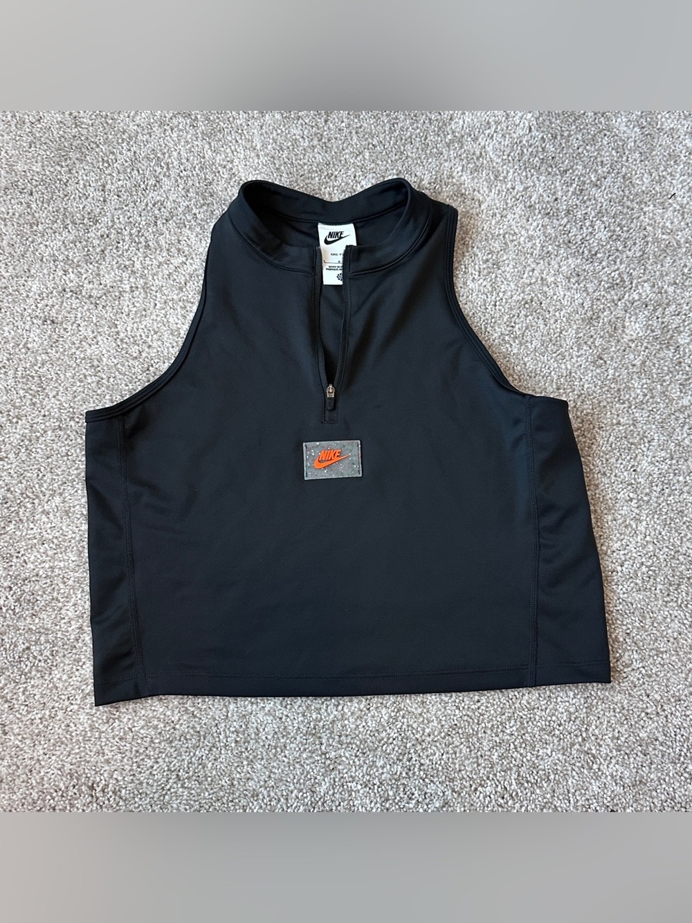 Nike Women's Crop Tank Top Large Black